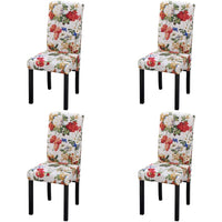 Sedie da Pranzo 4 pz Multicolori in Tessuto