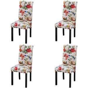 Sedie da Pranzo 4 pz Multicolori in Tessuto