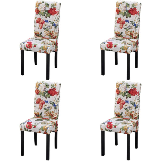 Sedie da Pranzo 4 pz Multicolori in Tessuto