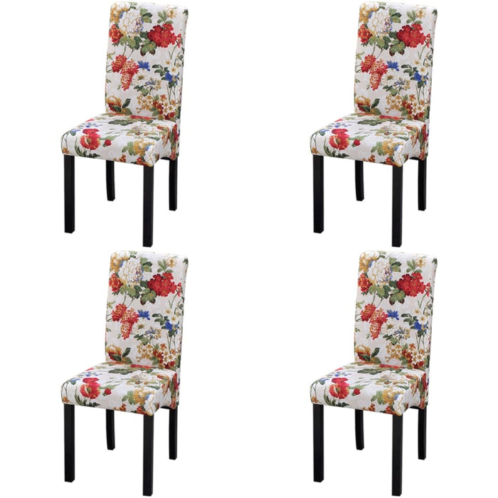 Sedie da Pranzo 4 pz Multicolori in Tessuto