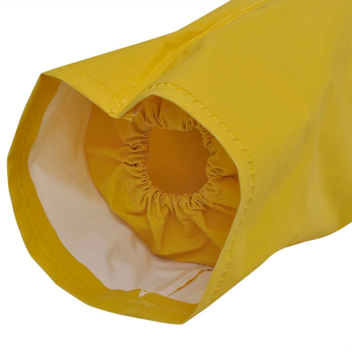 Impermeabile Lungo Resistente all'Acqua con Cappuccio Giallo M 130768