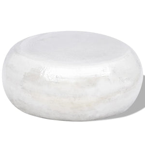 Tavolino per CaffÃ¨ in Alluminio Martellato Argento  cod mxl 47437