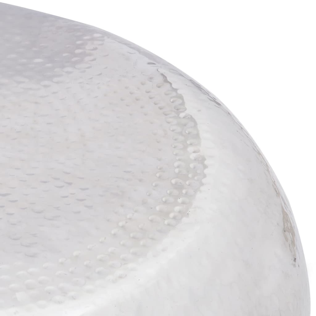 Tavolino per Caffè in Alluminio Martellato Argento 242322