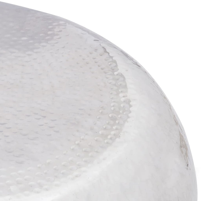 Tavolino per Caffè in Alluminio Martellato Argento 242322