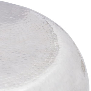 Tavolino per CaffÃ¨ in Alluminio Martellato Argento  cod mxl 47437