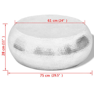 Tavolino per CaffÃ¨ in Alluminio Martellato Argento  cod mxl 47437