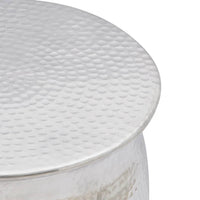 Sgabello/Tavolino Laterale in Alluminio Battuto Argento 242324