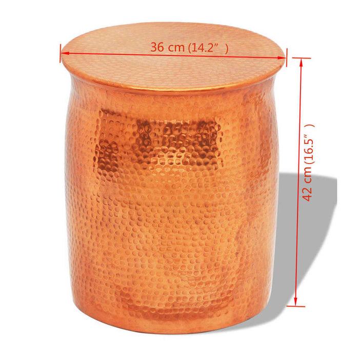 Sgabello/Tavolino Laterale Alluminio Battuto Colore Ottone/Rame