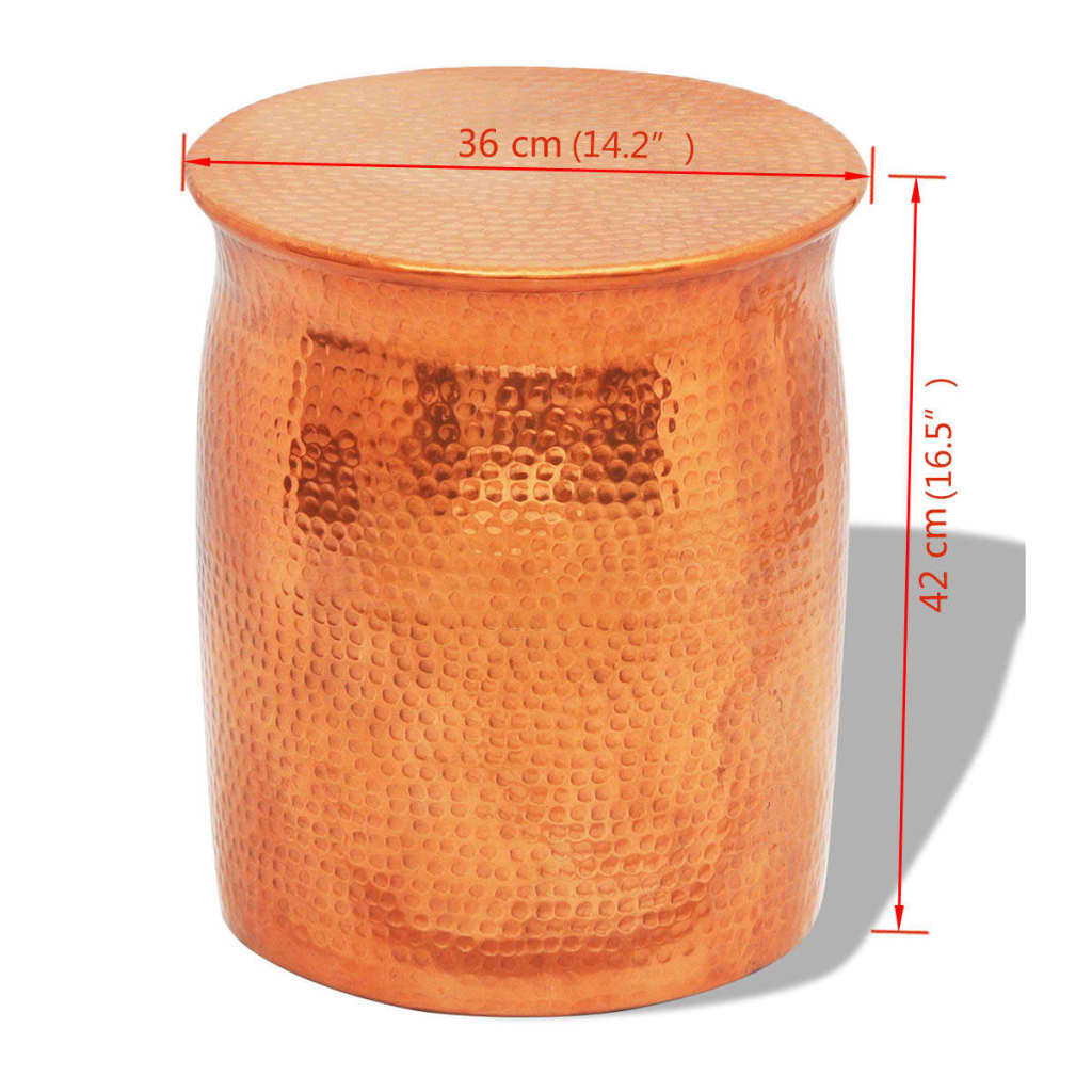 Sgabello/Tavolino Laterale Alluminio Battuto Colore Ottone/Rame 242325