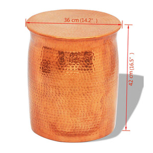 Sgabello/Tavolino Laterale Alluminio Battuto Colore Ottone/Rame 242325