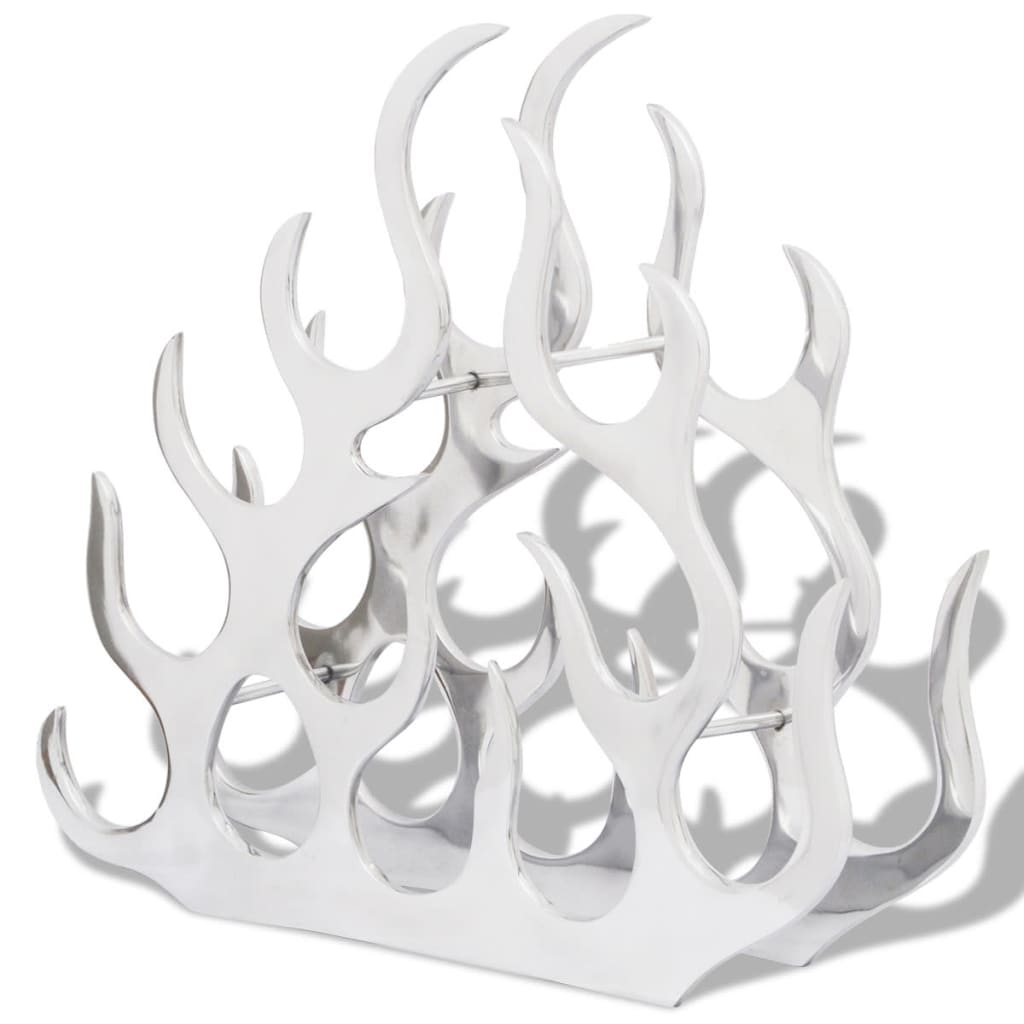 Portabottiglie da Tavola in Alluminio per 11 Bottiglie Argento 242332