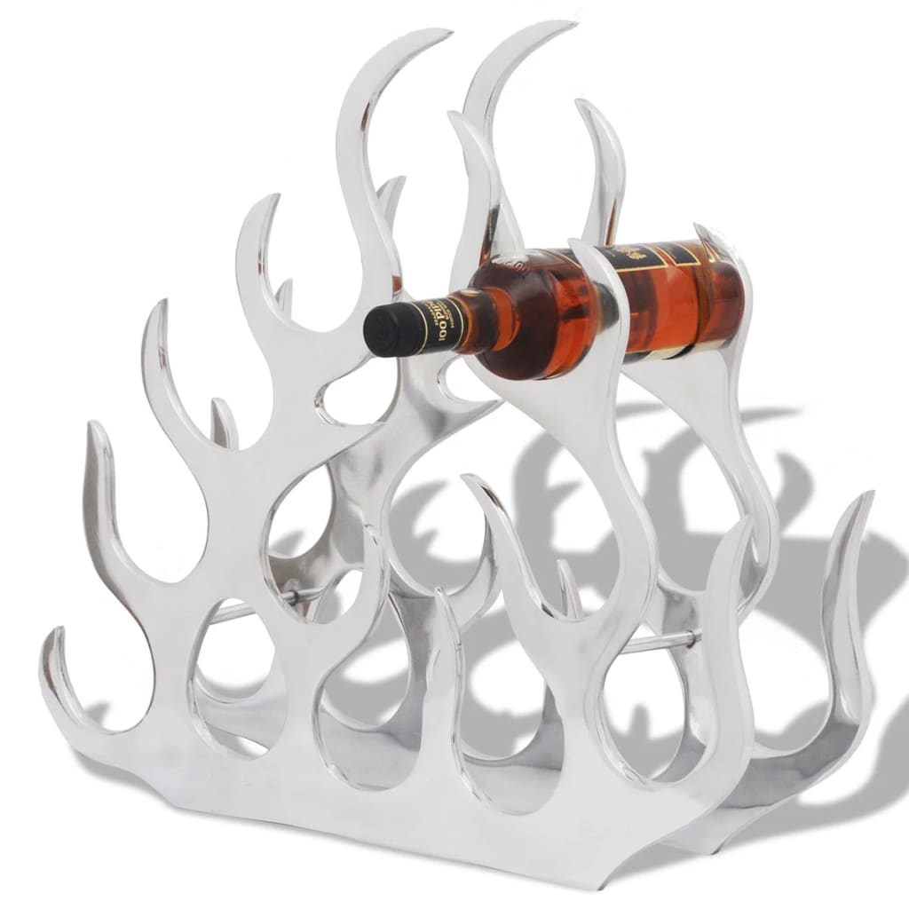 Portabottiglie da Tavola in Alluminio per 11 Bottiglie Argento 242332