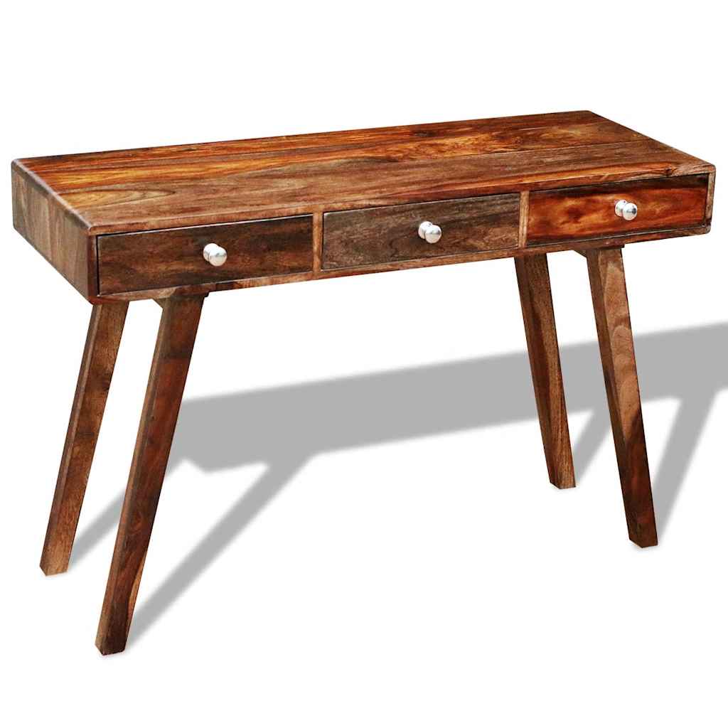 Tavolo Consolle con 3 Cassetti 76 cm Legno Massello di Acacia 242463