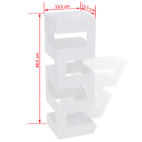 Portaombrelli Bastoni Passeggio Quadrato Acciaio 48,5 cm Bianco 242470