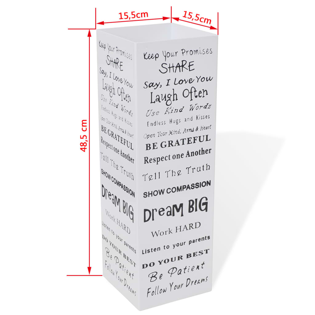 Portaombrelli Bastoni Passeggio Quadrato Acciaio 48,5 cm Bianco 242471