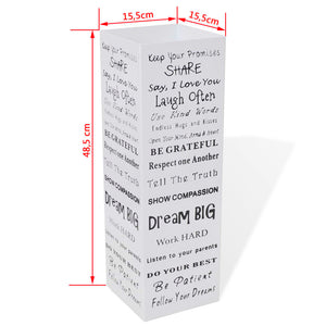 Portaombrelli Bastoni Passeggio Quadrato Acciaio 48,5 cm Bianco 242471