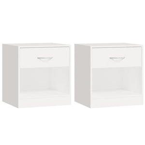 Comodini 2 pz con Cassetto Bianchi 242547