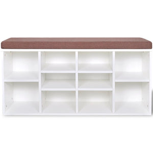 Panca panca 103 x 30 x 48 cm portascarpe 10 scomparti bianco 02_0021239