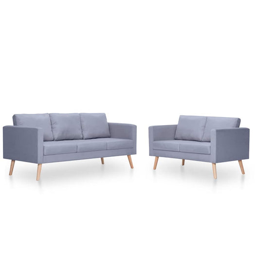 Set Divani a 2 e a 3 Posti in Tessuto Grigio Chiaro 272193