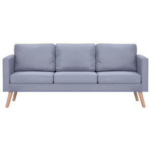 Set Divani a 2 e a 3 Posti in Tessuto Grigio Chiaro  cod mxl 9882