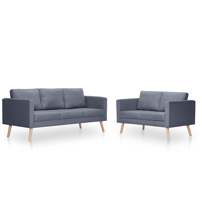 Set Divani a 2 e a 3 Posti in Tessuto Grigio Scuro 272194