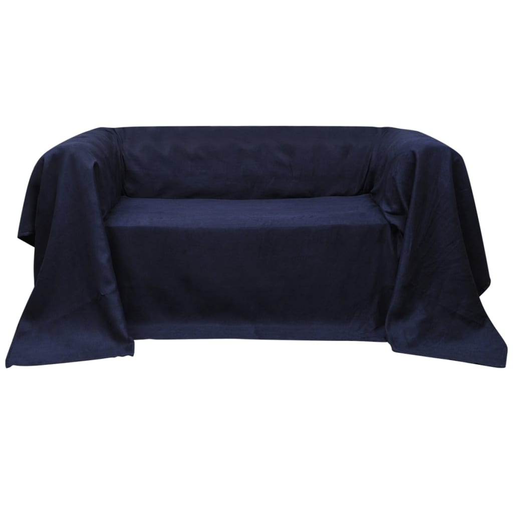 Fodera per divano in micro-camoscio blu marino 270 x 350 cmcod mxl 71018
