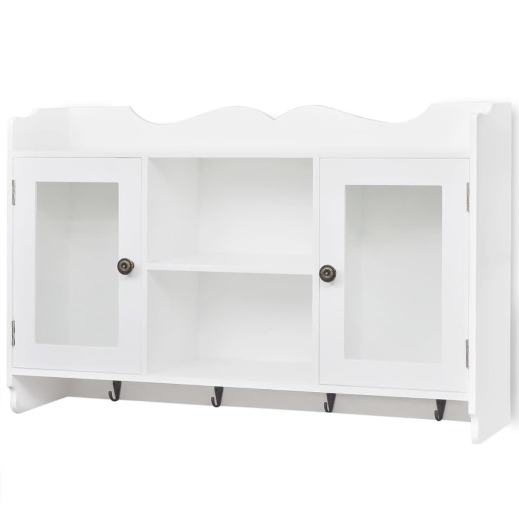 Armadietto sospeso porta DVD/Libri/Oggetti in MDF Bianco cod mxl 33400