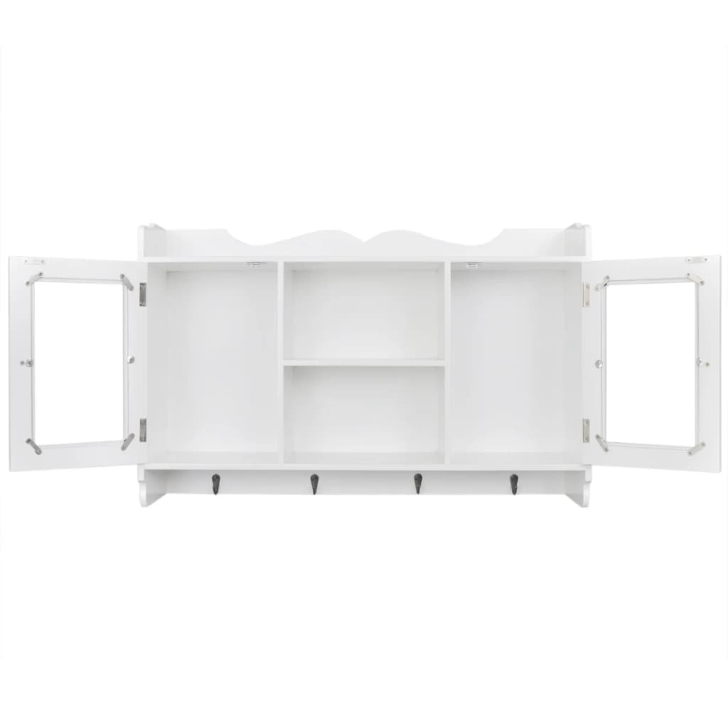 Armadietto sospeso porta DVD/Libri/Oggetti in MDF Bianco cod mxl 33400