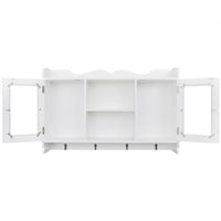 Scaffale mobile di design vetrina da parete con ripiano per libri/DVD/vetro in MDF bianco 2702115/2