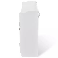 Scaffale mobile di design vetrina da parete con ripiano per libri/DVD/vetro in MDF bianco 2702115/2