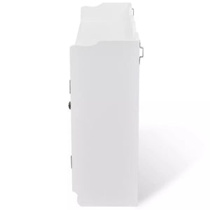 Scaffale mobile di design vetrina da parete con ripiano per libri/DVD/vetro in MDF bianco 2702115/2