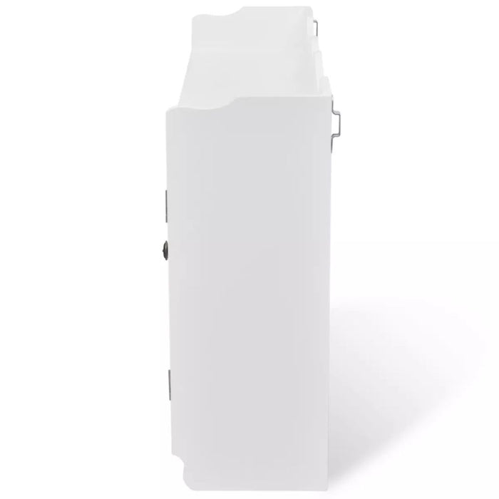 Scaffale mobile di design vetrina da parete con ripiano per libri/DVD/vetro in MDF bianco 2702115/2