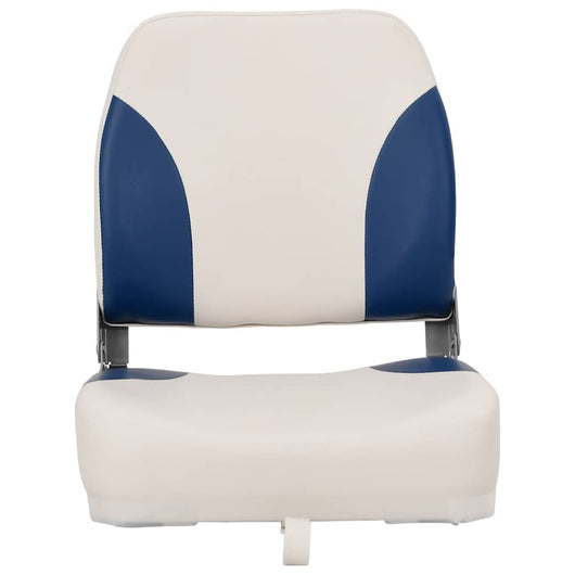 Set Sedile per Barca Pieghevole 2pz con Cuscino Blu-Bianco 272239