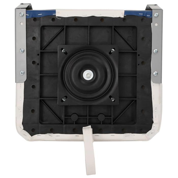 Set Sedile per Barca Pieghevole 4pz con Cuscino Blu-Bianco