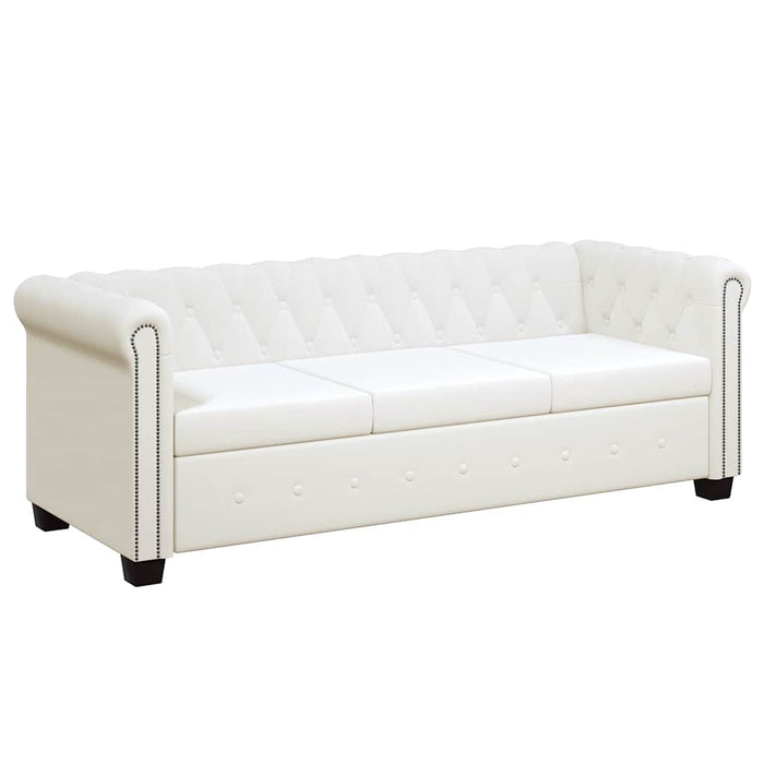 Divani Chesterfield a 2 Posti e a 3 Posti in Similpelle Bianco 272250