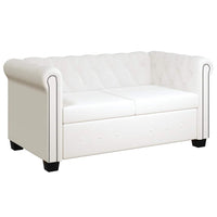 Divani Chesterfield a 2 Posti e a 3 Posti in Similpelle Bianco 272250