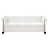 Divani Chesterfield a 2 Posti e a 3 Posti in Similpelle Bianco 272250