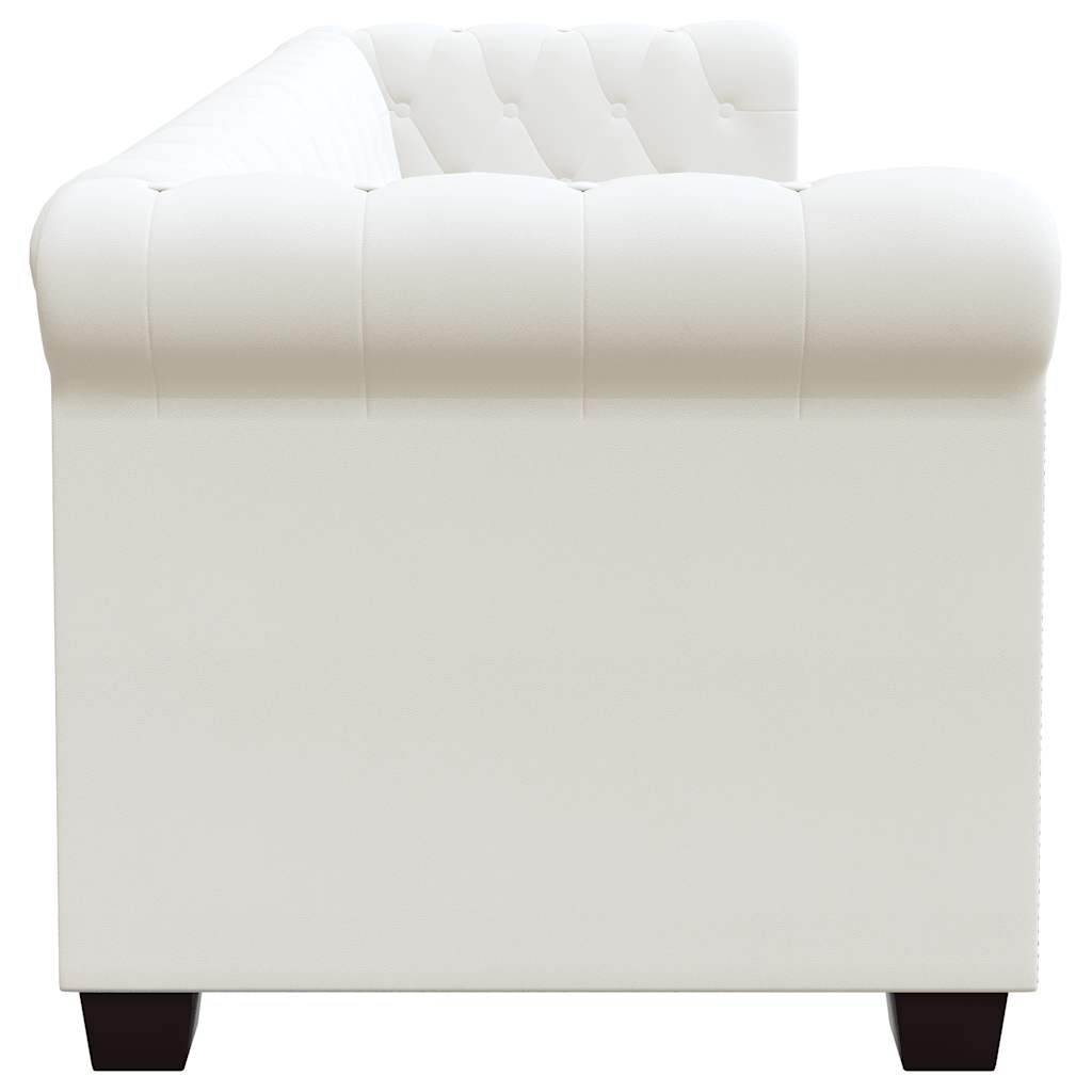 Divani Chesterfield a 2 Posti e a 3 Posti in Similpelle Bianco 272250
