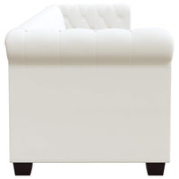 Divani Chesterfield a 2 Posti e a 3 Posti in Similpelle Bianco 272250