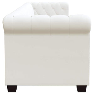 Divani Chesterfield a 2 Posti e a 3 Posti in Similpelle Bianco 272250