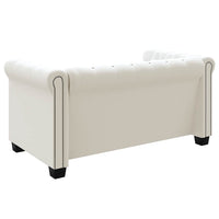 Divani Chesterfield a 2 Posti e a 3 Posti in Similpelle Bianco 272250