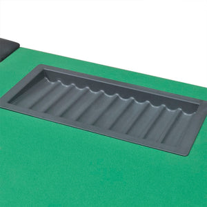 Tavolo Poker 10 Giocatori Postazione Dealer Vassoio Chip Verde 80133