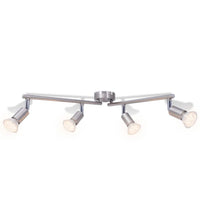 Lampada da Soffitto con 4 Faretti a LED in Nichel Satinato 50467