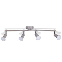 Lampada da Soffitto con 4 Faretti a LED in Nichel Satinato 50467