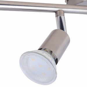 Lampada da Soffitto con 4 Faretti a LED in Nichel Satinato 50467