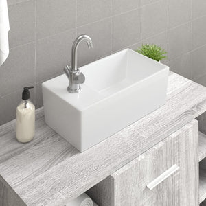 Lavandino Bianco 48x25x15 cm in Ceramicacod mxl 96959