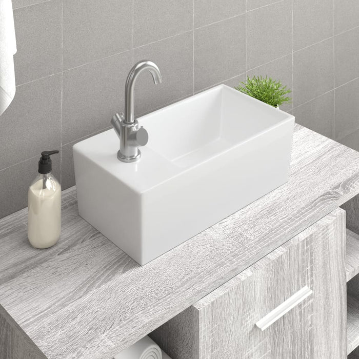 Lavandino Bianco 48x25x15 cm in Ceramicacod mxl 96959