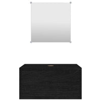 Set Mobili da Bagno 2 pz Nero in Legno Multistrato 242557