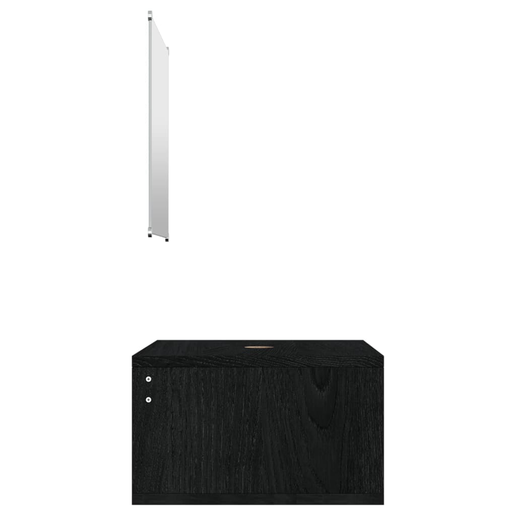 Set Mobili da Bagno 2 pz Nero in Legno Multistrato 242557