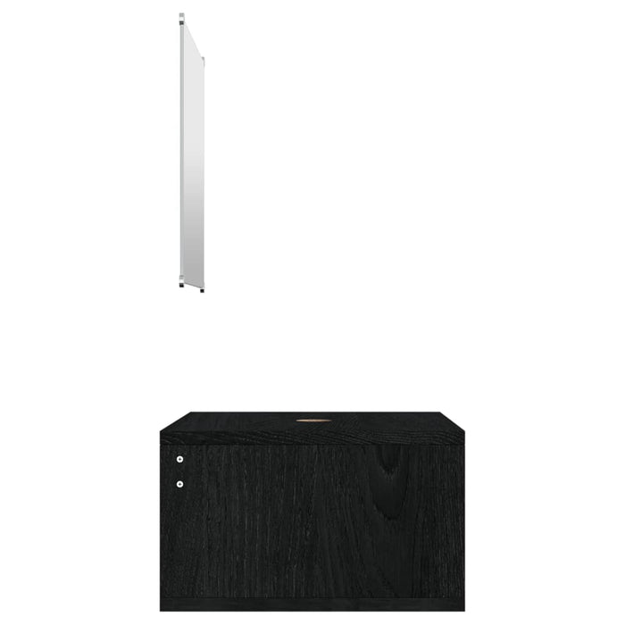 Set Mobili da Bagno 2 pz Nero in Legno Multistrato 242557